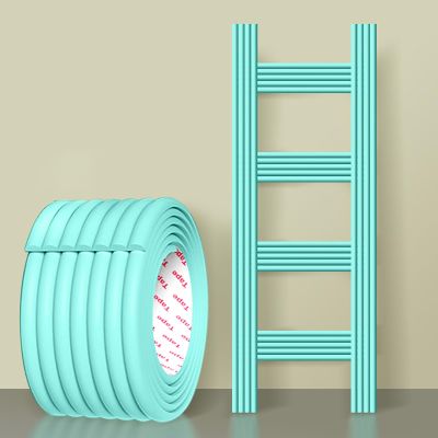 Bunk Bed Ladder Pads Safety Cover Dormitory, Adjustable Edge Protector for Stair Steps Traction Treads, Non Slip Strong Adhesive Furniture Table Corner Guards Foam Padding ( Color : Light Blue , Size