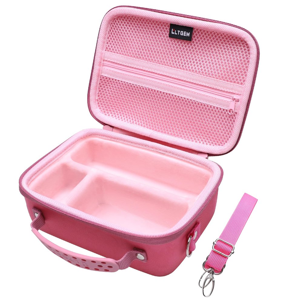 Camera Case Compatible with Sony Alpha ZV-E10 / ZV-1F / ZV-1 / ZV-1 II Vlog Camera with Shoulder Strap by LTGEM, Fits Vlogger Accessory Kit Tripod and Microphone, Magenta+Pink