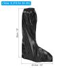 PATIKIL S Waterproof Rain Boot Shoe Cover, 1 Pair PVC Reusable Non-Slip Overshoes Rain Galoshes Snow Boots Protector with Zipper for Rainy Outdoor, Black view 2