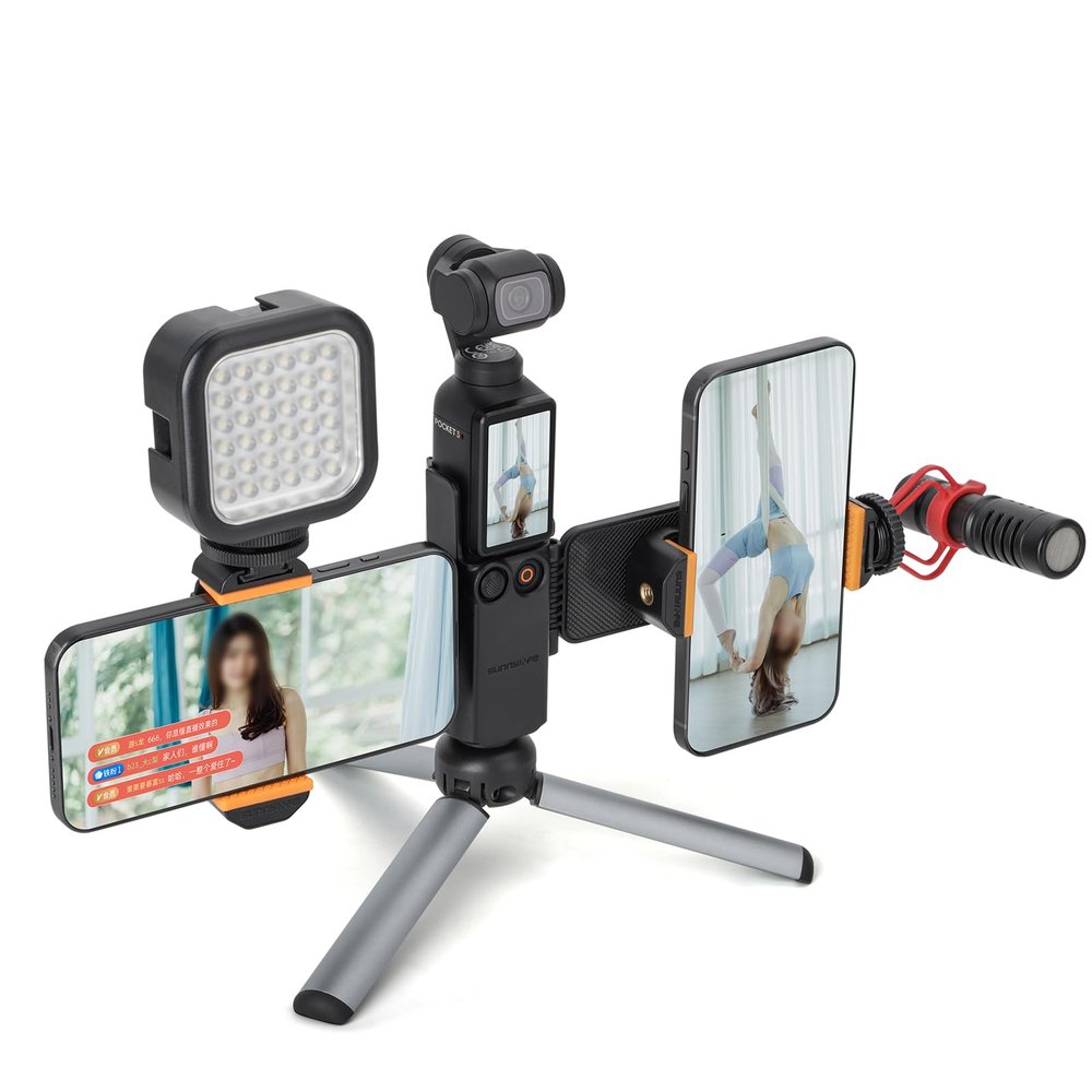 CamGo Sunnylife Dual Phone Vlogging Bracket Mount for Osmo Pocket 3