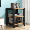 GLigeT Monitor Speaker Stands Audio Bracket Roller TV Bracket Media Components Multi-Layer Audio Bracket Speaker Cabinet 2/3/4 Layer (Light Walnut Wood) Studio Monitor Stand (Size : S1) view 4
