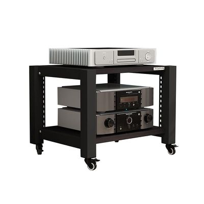 GLigeT Monitor Speaker Stands Audio Bracket Roller TV Bracket Media Components Multi-Layer Audio Bracket Speaker Cabinet 2/3/4 Layer (Black Wood Grain) Studio Monitor Stand (Size : S1)