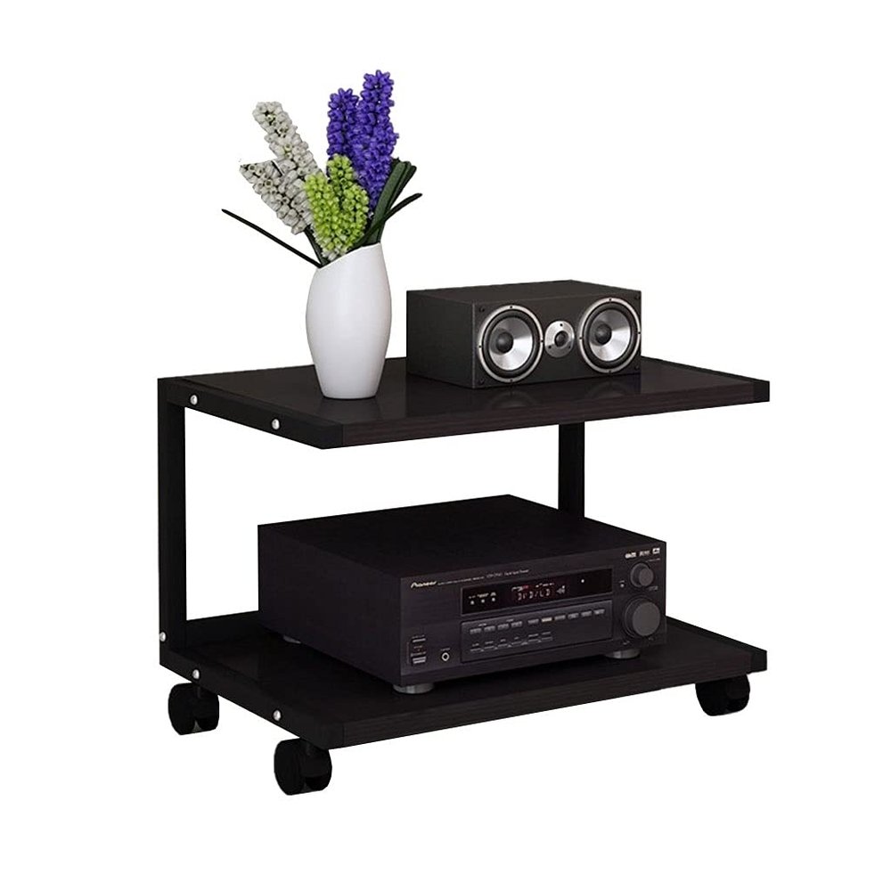 GLigeT Monitor Speaker Stands Audio Bracket Speaker Cabinet Detachable with Pulley Media Equipment Rack Floor Audio Bracket Speaker Bracket Shelf Bookshelf 2 Layers Studio Monitor Stand (Color : B)
