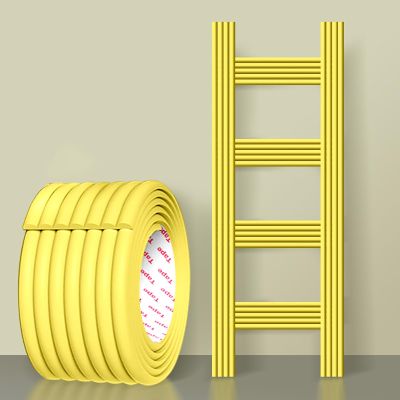 Bunk Bed Ladder Pads Safety Cover Dormitory, Adjustable Edge Protector for Stair Steps Traction Treads, Non Slip Strong Adhesive Furniture Table Corner Guards Foam Padding ( Color : Light Yellow , Siz