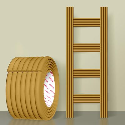 Bunk Bed Ladder Pads Safety Cover Dormitory, Adjustable Edge Protector for Stair Steps Traction Treads, Non Slip Strong Adhesive Furniture Table Corner Guards Foam Padding ( Color : Yellow , Size : 5m