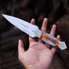 Blade Frenzy Hand Engraved Knife Premium D2 Steel Dagger knife,Custom Handmade Hunting Pocket Knife, Silver view 2