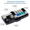 BEISUOS Power Distribution Block, Fused Power Distribution Block Car Audio 4 Way MIDI(Mini-ANL) Fuse Block, Support 12V Input 0/2/4 Gauge & Output 4/8 Gauge with Ground for Auto UTV Boat Stereo Amp view 2