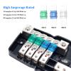 BEISUOS Power Distribution Block, Fused Power Distribution Block Car Audio 4 Way MIDI(Mini-ANL) Fuse Block, Support 12V Input 0/2/4 Gauge & Output 4/8 Gauge with Ground for Auto UTV Boat Stereo Amp view 3