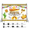 12x8ft Mexican Fiesta Backdrop Summer Festival Cinco De Mayo Photography Background Kids Birthday Party Cake Table Banner Holiday Decoration Wallpaper Photo Booth Props view 2