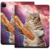 Case for iPad Pro 11 Inch Case 2020(2nd Gen) with Pencil Holder, Smart iPad Case Support Touch ID and Auto Wake/Sleep -Galaxy Cat Holding Coffee view 1