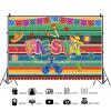 12x8ft Mexican Fiesta Backdrop Colorful Summer Cinco De Mayo Festival Photography Background Kids Birthday Party Cake Table Banner Decoration Supplies Photo Booth Props view 2