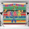 12x8ft Mexican Fiesta Backdrop Colorful Summer Cinco De Mayo Festival Photography Background Kids Birthday Party Cake Table Banner Decoration Supplies Photo Booth Props view 3