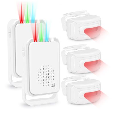 Greencycle Motion Detectors for Outside, Motion Detectors Outdoors, Driveway Motion Sensor Alarm Waterproof, Motion Sensor Alert System Weatherproof Protect Outdoor Indoor Property, 2Alarms 3Sensors