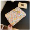 11-13 Inch Floral Puffy Laptop Sleeve Cute Carrying Case Fairycore Padded Laptop Cover Bag Zipper Accessories Pouch (Flower,11 inch) view 3