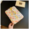 11-13 Inch Floral Puffy Laptop Sleeve Cute Carrying Case Fairycore Padded Laptop Cover Bag Zipper Accessories Pouch (Flower,11 inch) view 4