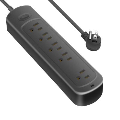 Power Strip Surge Protector - US-Plug Socket AC Outlets Socket - Extension Cord with 5 AC Outlets and 5 Plug Hole Charging Socket for Home, Office, Dorm Essentials, Type 2