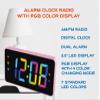 HANNLOMAX HX-160CR Alarm Clock Radio, 2.5 RGB Color Display (Pink) view 2