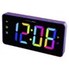 HANNLOMAX HX-160CR PLL FM Radio Alarm Clock, 2.5" LED Display with RGB Color (7 Regular Colors and 4 Dynamic Color Charging Mode), Display Dimmer Function, AC Operation only. (Purple) view 1