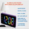 HANNLOMAX HX-160CR PLL FM Radio Alarm Clock, 2.5" LED Display with RGB Color (7 Regular Colors and 4 Dynamic Color Charging Mode), Display Dimmer Function, AC Operation only. (Purple) view 2