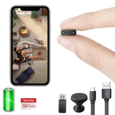 Free 64G Smallest Wireless WiFi Battery Camera,HD1080P Security Camera,Portable Camera with Video Recording Live Feed Night Vision,Motion Detection,Cloud Storage for Security with iOS Android APP
