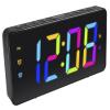 HANNLOMAX HX-160CR PLL FM Radio Alarm Clock, 2.5" LED Display with RGB Color (7 Regular Colors and 4 Dynamic Color Charging Mode), Display Dimmer Function, AC Operation only. (Black) view 1