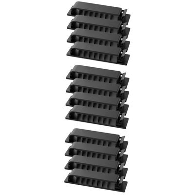 jojofuny 12pcs Cord Keeper Wire Management Clips Adhesive Cable Organizer Easy Install for Home Office Nightstand Computer and Car Keep Cables Tidy and Organized