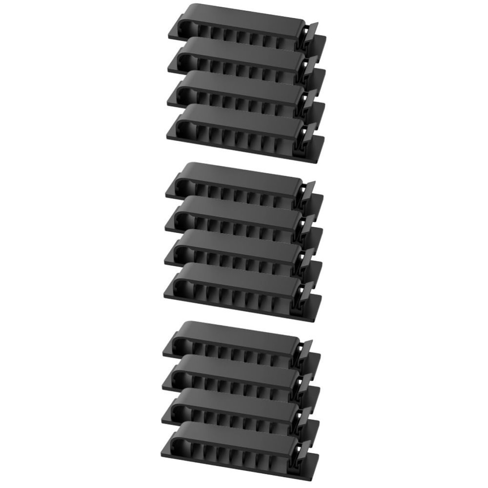 jojofuny 12pcs Cord Keeper Wire Management Clips Adhesive Cable Organizer Easy Install for Home Office Nightstand Computer and Car Keep Cables Tidy and Organized