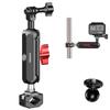 RAYWOWO Camera Clamp Mount for GoPro DJI insta360 Motorcycle Bicycle Handlebar Mounts Aluminum Tube Clip Live Broadcast Head Bracket, with 1/4"-20 Screw, for Camera LED Lights DSLR (Screw Mount) view 1