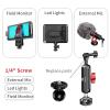 RAYWOWO Camera Clamp Mount for GoPro DJI insta360 Motorcycle Bicycle Handlebar Mounts Aluminum Tube Clip Live Broadcast Head Bracket, with 1/4"-20 Screw, for Camera LED Lights DSLR (Screw Mount) view 3