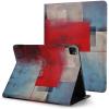 CIMOXDERRT Case for iPad Pro 11 Inch Case 2020(2nd Gen) with Pencil Holder, Smart iPad Case Support Touch ID and Auto Wake/Sleep -Modern Abstract Painting Red Blue view 2
