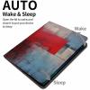 CIMOXDERRT Case for iPad Pro 11 Inch Case 2020(2nd Gen) with Pencil Holder, Smart iPad Case Support Touch ID and Auto Wake/Sleep -Modern Abstract Painting Red Blue view 3