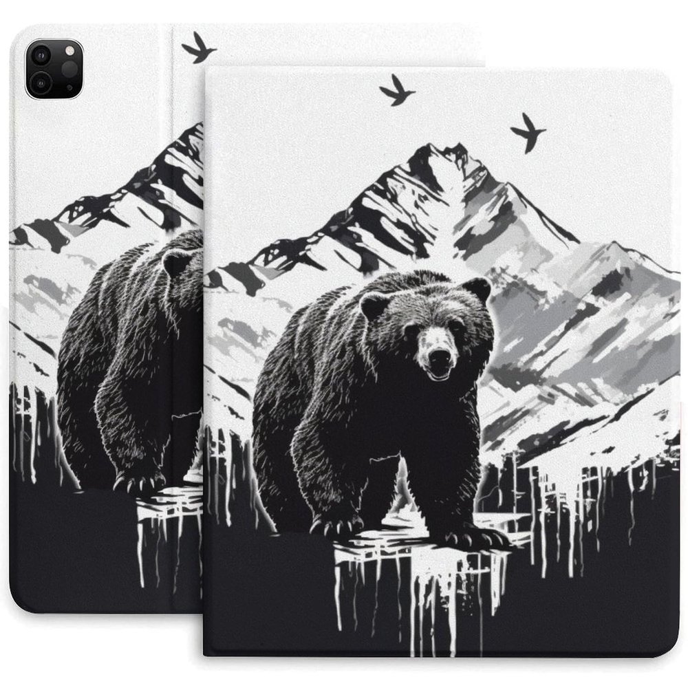 Case for iPad Pro 11 Inch Case 2020(2nd Gen) with Pencil Holder, Smart iPad Case Support Touch ID and Auto Wake/Sleep -Bird Flying Bear Mountain