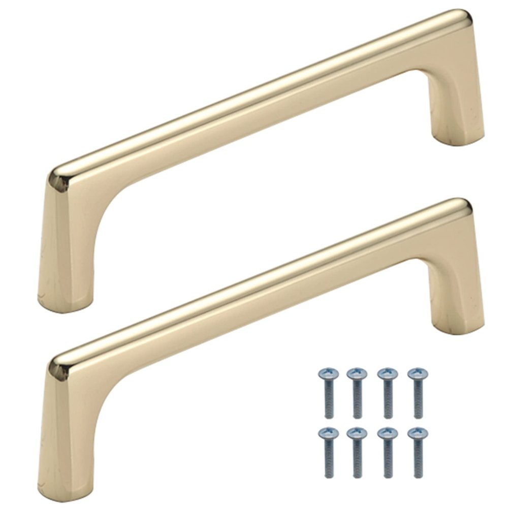 FJYDM Brushed Brass Cabinet Pulls, 10Pack Solid 3 Inch Gold Cabinet Handles, Slim Square Bar Drawer Handles, Kitchen Cabinet Hardware Kitchen Handles Dresser Handles
