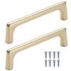 FJYDM Brushed Brass Cabinet Pulls, 10Pack Solid 3 Inch Gold Cabinet Handles, Slim Square Bar Drawer Handles, Kitchen Cabinet Hardware Kitchen Handles Dresser Handles view 1