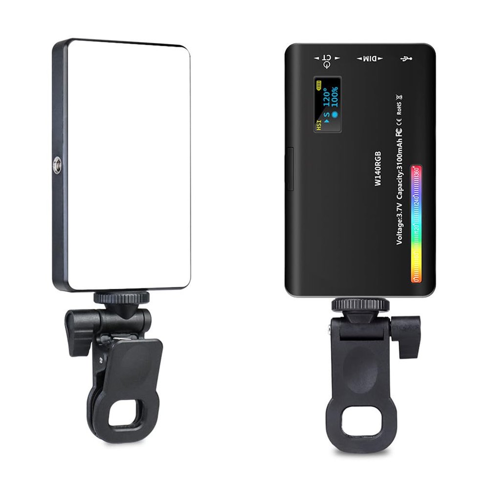 NovelGoal Mobile Phone LED Video Light Selfie Fill Light 2500K-9000K Computer Camera Lamp Photography Fill Light for Smartphone Vlog Live Streaming (with Clip Set)