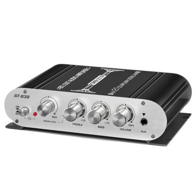 ihreesy Mini Audio Amplifier,Hi-Fi Subwoofer Amplifier Portable 2.1CH Audio Power Amplifier Digital Power Amplifier Receiver with AUX for Car Home Use,U.S. Regulations,Black
