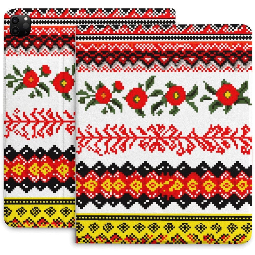 Case for iPad Pro 11 Inch Case 2020(2nd Gen) with Pencil Holder, Smart iPad Case Support Touch ID and Auto Wake/Sleep -Colorful Ukrainian Embroidery Patterns