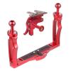 JAGTRADE Aluminium Alloy Underwater Video Light Stabilizer Tray Diving Light Stand Tray with Two Ball Handle for Action Cameras, Black view 2