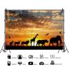 12x8ft Safari Backdrop African Wild Animals Great Plains Sunset Scenery Photography Background Kids Birthday Party Boys Adult Portrait Decoration Supplies Photo Booth Props view 2