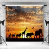 12x8ft Safari Backdrop African Wild Animals Great Plains Sunset Scenery Photography Background Kids Birthday Party Boys Adult Portrait Decoration Supplies Photo Booth Props view 3