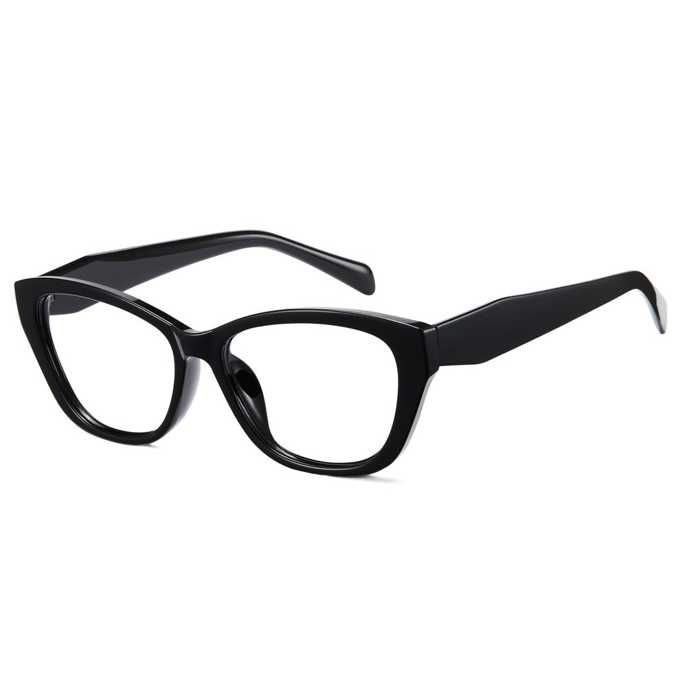 Cyxus Cat Eye Blue Light Glasses for Women Chunky Computer Glasses Reduce Eye Strain UV Blocking8154T01 Black