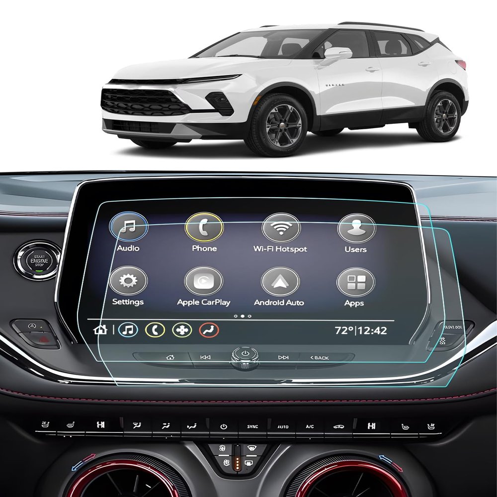 BIXUAN 2 Pack Screen Protector for 2023-2024 Chevy Blazer 2LT/3LT/RS/Premier Accessories Navigation 10.2 Inch Touch Screen Nano Film Anti-Fingerprint Scratch-Resistant