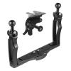JAGTRADE Aluminium Alloy Underwater Video Light Stabilizer Tray Diving Light Stand Tray with Two Ball Handle for Action Cameras, Black view 1