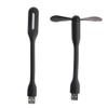 JAGTRADE USB Fan USB Fan Flexible Portable Mini Fan USB 5V Fan with USB LED Light Lamps for Power Bank Notebook Computer Summer Gadget, Black view 1