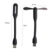 JAGTRADE USB Fan USB Fan Flexible Portable Mini Fan USB 5V Fan with USB LED Light Lamps for Power Bank Notebook Computer Summer Gadget, Black view 2