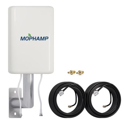Mophamp 4G/5G MIMO LTE Antenna Dual-Polarized 680-3800MHz Twin 32.8ft Cable Compatible with Routers, Modems, Hotspots, Gateways with SMA/TS9 Connectors | Compatible with AT&T, Verizon, T-Mobile