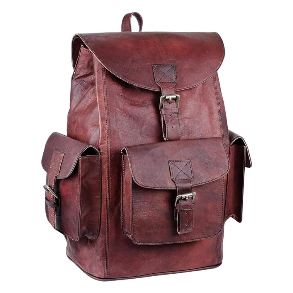 16 inch Genuine Leather Backpack for Women and Mens Leather backpack and Leather laptop backpack for Women | Leather backpack for men