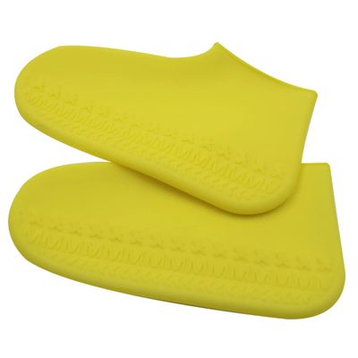 SUPVOX 1pair Silicone Shoes Cover Unisex Rain Shoe Protector for Adults Boys and Girls Yellow for Rainy Days and Outdoor Activities