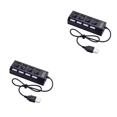 Gadpiparty 2pcs 4 Mini USB Hub 4 Sockets USB 2.0 Multi USB Port Expander USB Adapter USB Computer