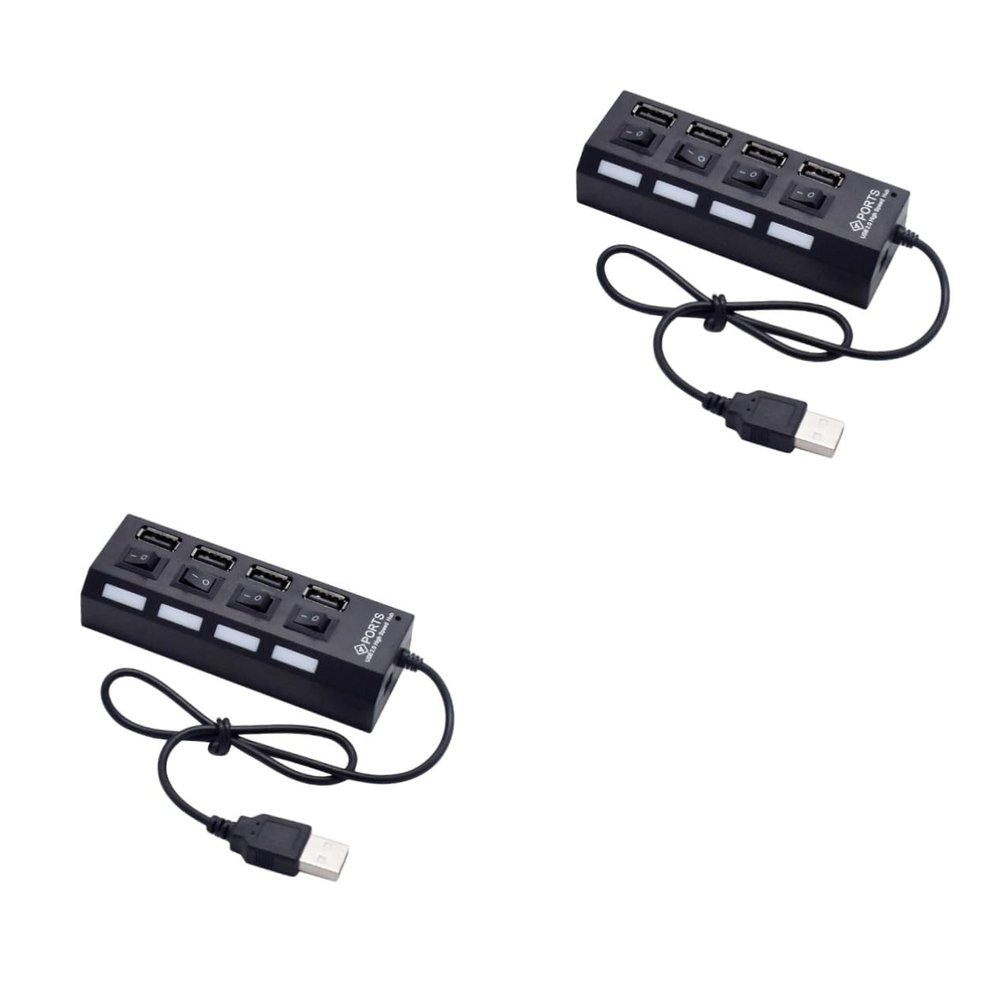 Gadpiparty 2pcs 4 Mini USB Hub 4 Sockets USB 2.0 Multi USB Port Expander USB Adapter USB Computer